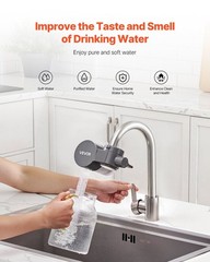 Gray Horizontal Faucet Water Filter – Kitchen Sink Mount Purifier System
