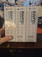 Novete RWFOE Refrigerator Water Filter Replacement 3 Cartridge With Filter