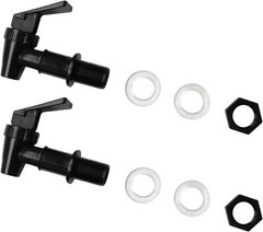 2 Pcs Replacement Cooler Faucet, Reusable Spigot Spout 8 Piece Set, Black