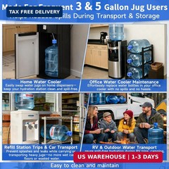 5 Gallon Water Jug Cap, 3 Pack Reusable Silicone Caps, Fits Most 2-5 Gallon Wate