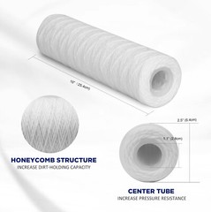 20 Micron 2.5″x10″ OD Whole House String Wound Sediment Water Filter Replacement