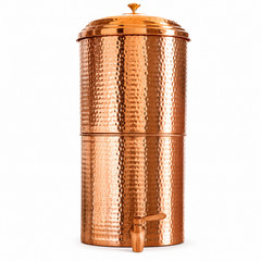 Pure Copper Water Dispenser with Tap | Hammered Copper Beverage Storage Tank