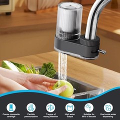 Faucet Water Filter for Sink, Rapid Flow – 400 Gallons Faucet Mount Water Fil…