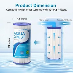 AQUA CREST FXHSC 10″ x 4.5″Whole House Water Filter,Packing May Vary(2 Pack)