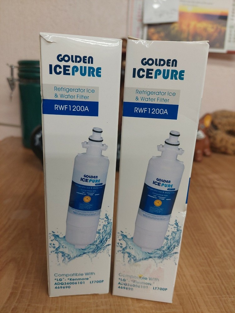 Ice Pure Refrigerator Replacement Filter RWF1200A LG Kenmore NIB Lot Of 2