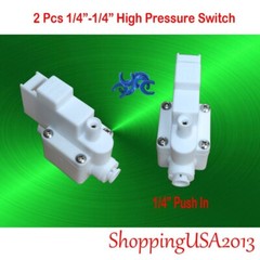 2 Pcs 1/4″ High Pressure Switch For Pump RO Water Fitlers Reverse Osmosis Parts