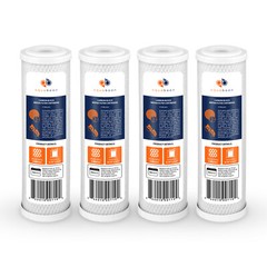 4PK of Coconut Shell Carbon Block 5µm CTO Water Filter Standard Size by Aquaboon