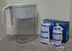 Brita 6 cup Pitcher w 2 filters OB03 Water Filter System BPA Free Tested Clean
