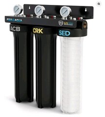 PRO+AQUA ELITE GEN2 Whole House 3 Stage Well Water Filter System, Gauges, 1”