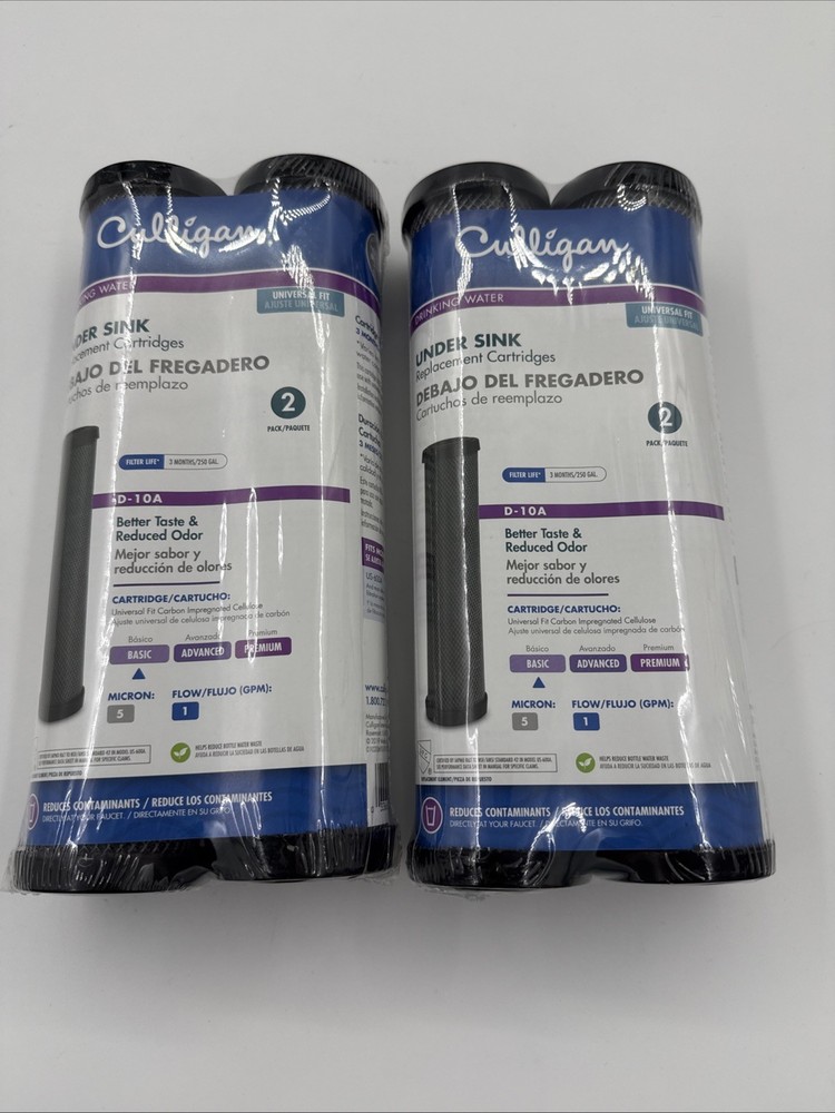 Culligan D-10A Replacement Under Sink Water Filter Cartridges – 4 CARTRIDGES