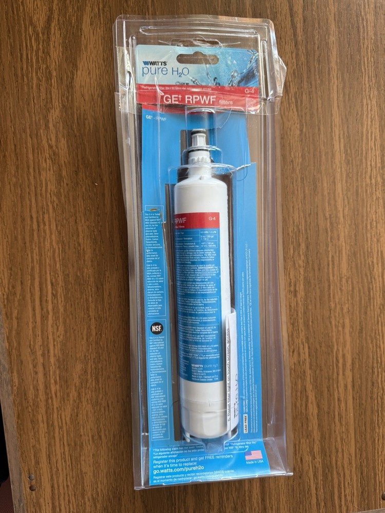 Watts Pure H2O GE RPWF Refrigerator Water Filter G-4 Open Package