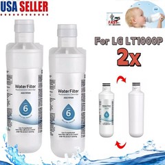 FOR LG LT1000P Refresh Refrigerator Ice Water Filter ADQ747935 GF-D706BSL 2PC