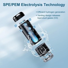 Portable Hydrogen Water Bottle Generator – Up to 6000 PPB H2 Molecular Hydrogen