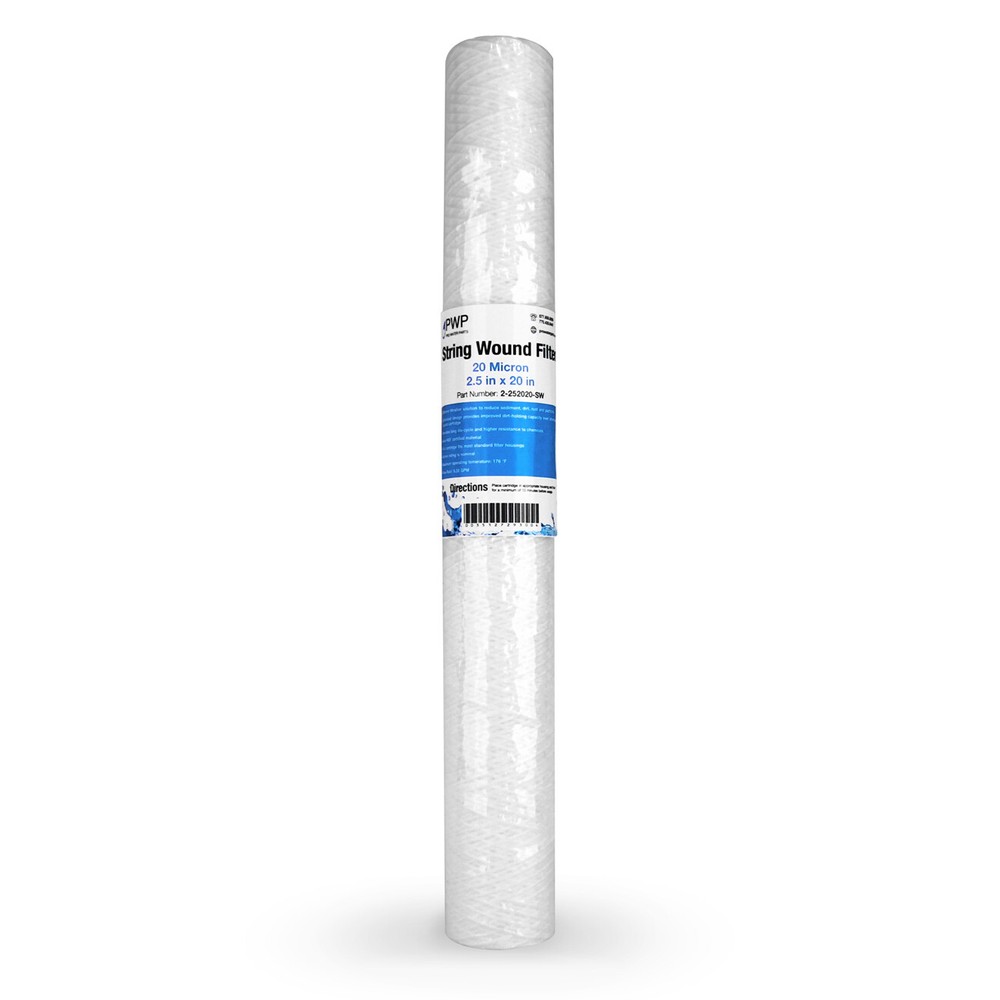 String Wound Sediment Water Filter Polyproylene 20 Micron 2.5 x 20 In