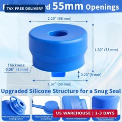 5 Gallon Water Jug Cap, 3 Pack Reusable Silicone Caps, Fits Most 2-5 Gallon Wate