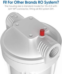 4 Pack 10″ x 2.5″ Whole House Water Filter Housing System 3/4″ NPT for Home & RV