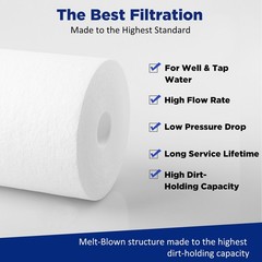 20″x4.5″ 5 Micron Sediment Carbon Block Whole House Water Filter Replacement Set