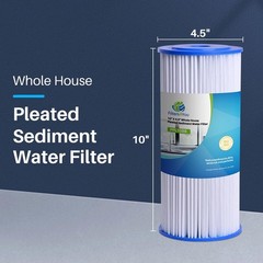 – 10″ x 4.5″ Pleated Water Filter Cartridges with American Plumber W30PEHD, W…