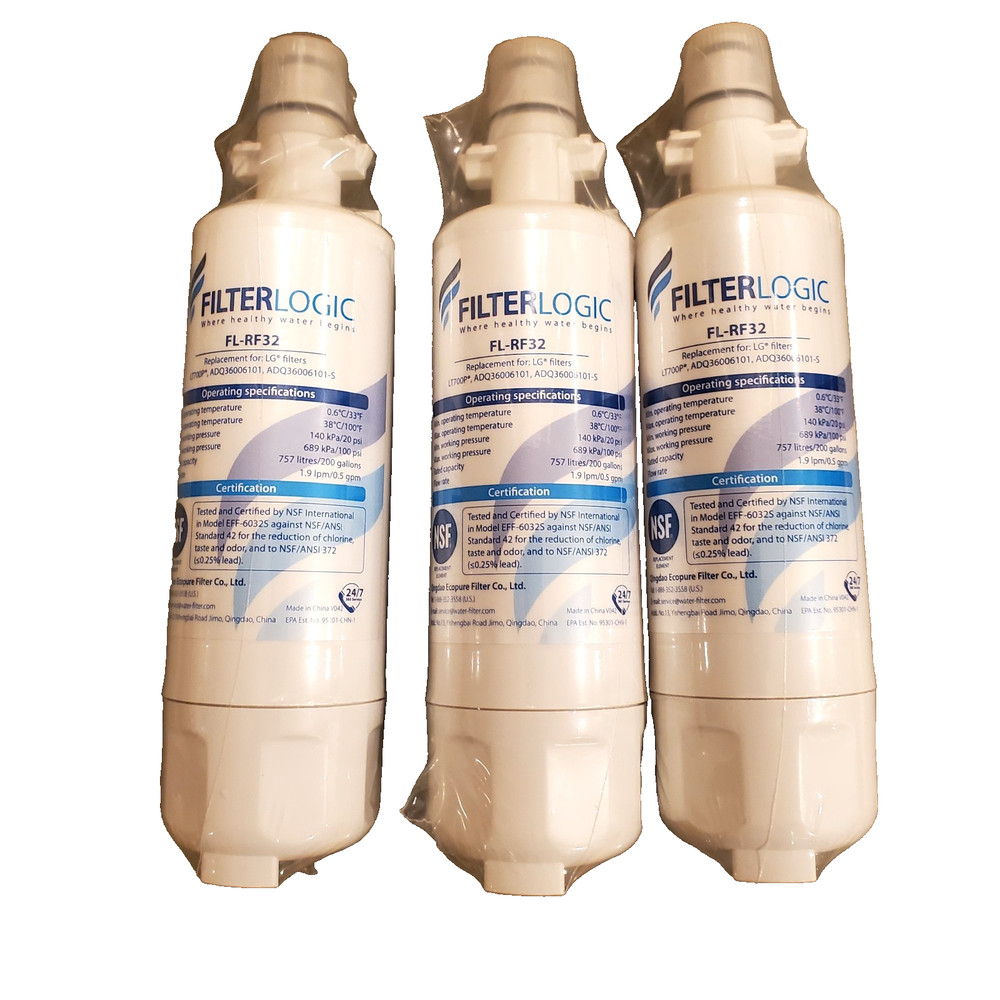 Lot of 3 FILTER LOGIC FL-RF32 -S LG LT700P Replacement Refrigerator FILTERS NEW