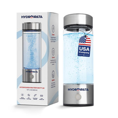 Hydrowata Portable Hydrogen Water Bottle 14Oz SPE PEM Rechargeable Ionizer