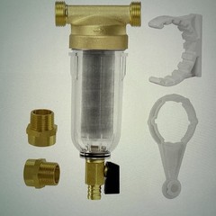 40 Micron Whole House Sediment Filter, Reusable, 1” MNPT 3/4” FNPT 3/4” MNPT