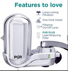 PUR PLUS FM-3700B Water Faucet Filtration System Vertical Mount Chrome Unit