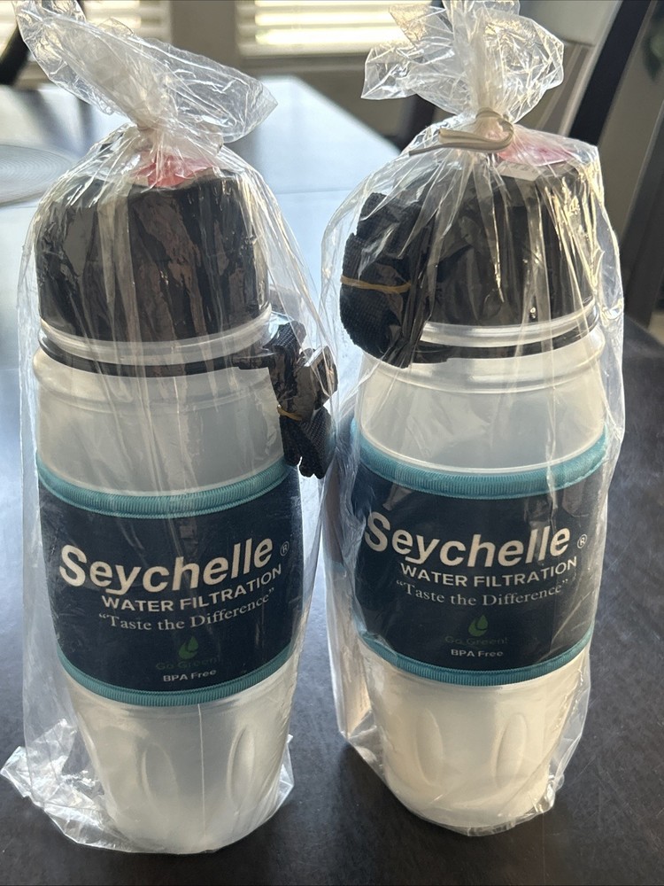 2 Seychelle 28oz pH20 Filtration Flip Top Pure Water Filter Squeeze Bottle – New