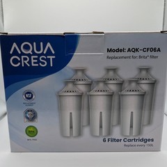 Aqua Crest AQK-CF06A Brita Replacement Water Filters 6 Pack New Open Box