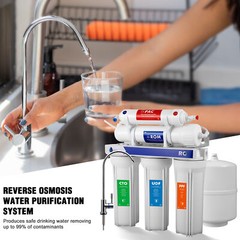 5 Stage Reverse Osmosis Water Filtration System Purifier 0.0001μm 75 GPD 99.99%