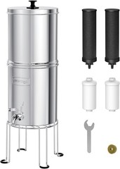 Waterdrop Gravity-fed Water Filter System, with 4 Filters, Metal Spigot & Stand
