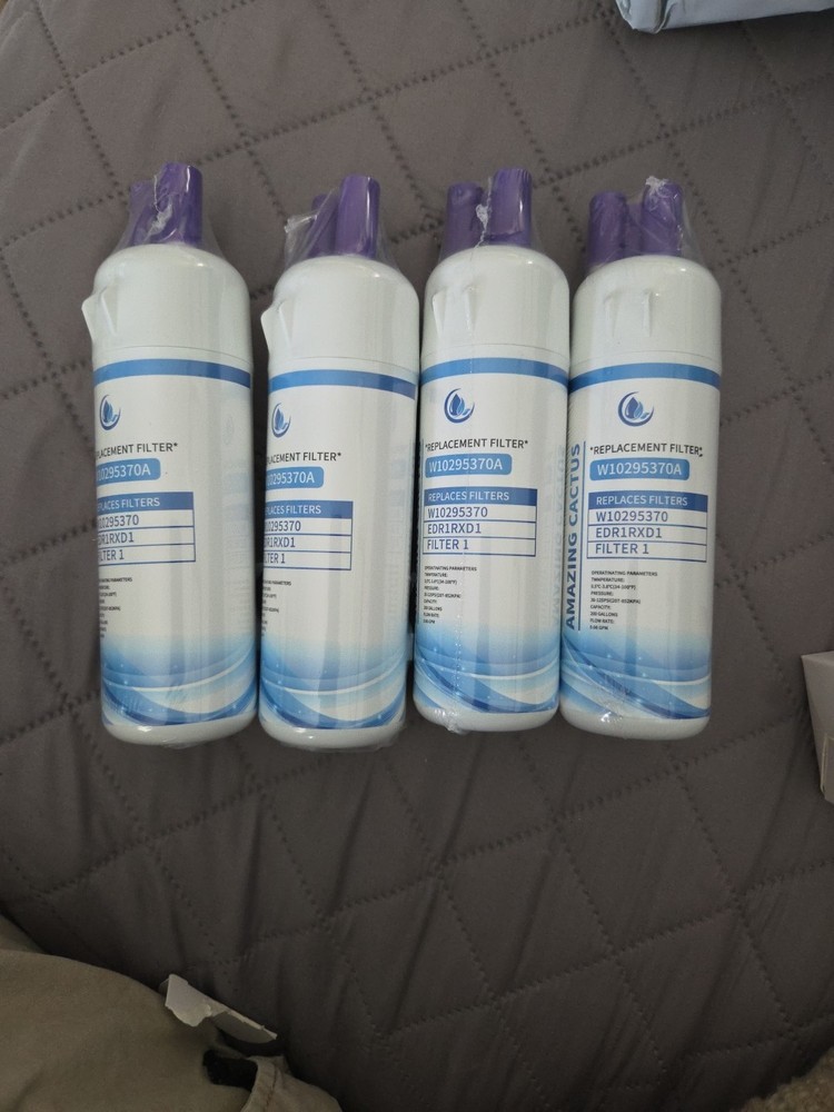 4 Pack Replacement For W10295370A EDR1RXD1 Filter 1 9081 46-9930 Ice water
