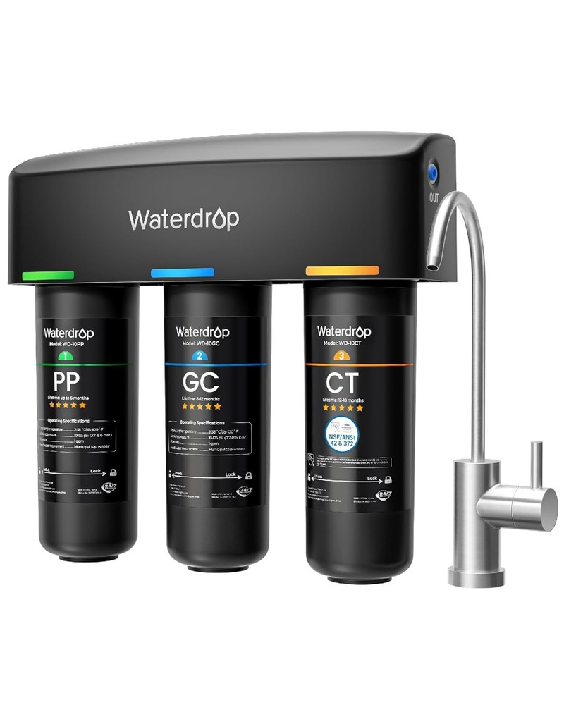 Waterdrop TSB 8 Layer Under Sink Water Filter Reduces PFAS