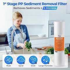 F3 Prefilter Water Filter 6 Pack for Standard RO Systems Carbon Material