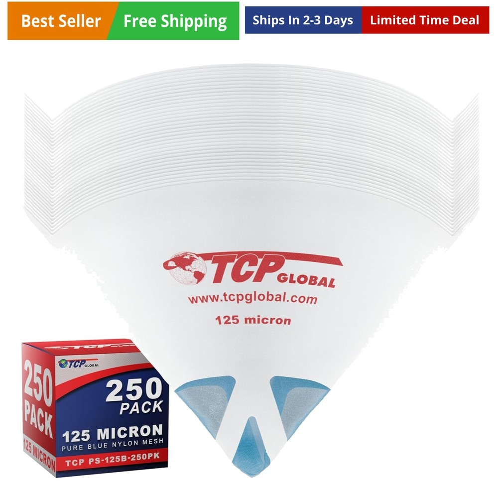 125 Micron Filter Tips Ultra-Fine Paint Strainer 250 Pack – Pure Blue Nylon M…