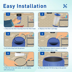 Water Filter O Ring 151122 Whole House Water Filter Gasket Compatible with Pente