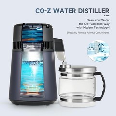 Water Distiller Stainless Steel 1.1Gal Capacity Automatic Shut-off Safe Home Use