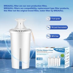 Replacement for Brita® Water Filter, NSF Certified, 3 Pack, Classic OB03 Mave…