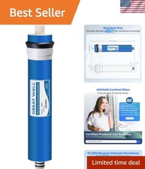Greatwell NSF Certified Reverse Osmosis Membrane 75 GPD 11.75” X 1.75”, Repla…