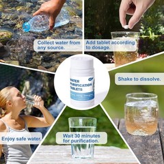 Water Tablets Purification for Drinking (100 Count)