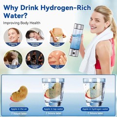 Hydrogen Water Bottle Generator 2 in 1 Ionizer Machine SPE PEM Glass Cup Portabl
