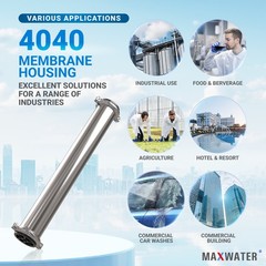 (1-12 PACK) 4040 Membrane Housing Reverse Osmosis 304 Stainless Steel 4″x40″