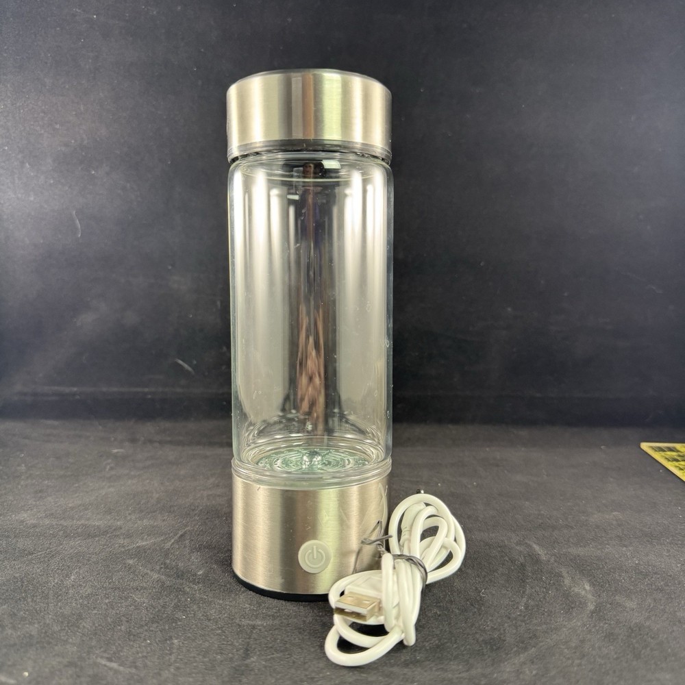 Hydrogen Water Bottle Generator Ionizer 420ML 14 oz Glass Rechargeable Portable