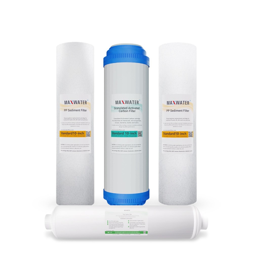 Standard 5 Stage Reverse Osmosis Water Filter Set GAC Sediment Polishing Inline
