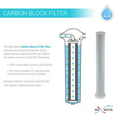 Max Water 2 Stage 20″ x 2.5″ Clear Housing Water Filter, Sediment Carbon CTO
