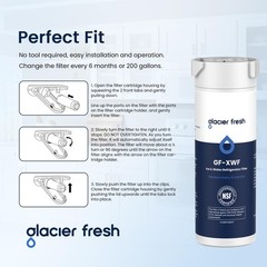 GLACIER FRESH XWF Replacement for GE XWF Refrigerator Water Filter Pack of 3