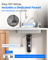 10UB under Sink Water Filter System, Reduces PFAS, PFOA/PFOS, Lead, Chlorine, Ba