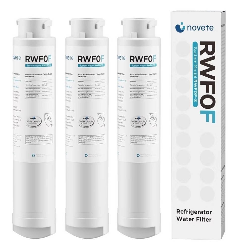 NOVETE EWF02 Water Filter Replacement PureSource Ultra II RWF0F 3-Pack