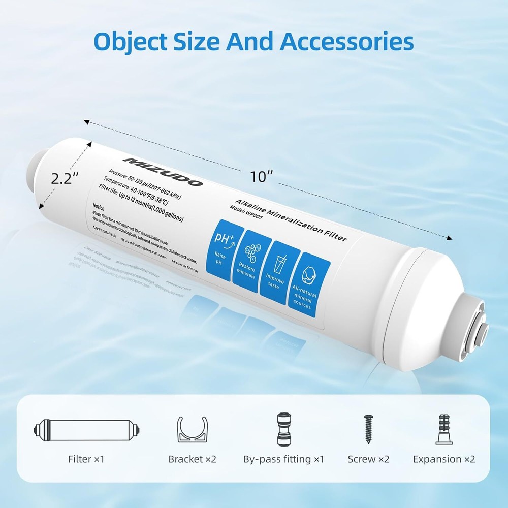 Alkaline Filter – Mineral, Antioxidant Water Filter Replacement – Inline Filter