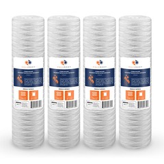 4PK of 20″ Big Blue String Wound Sediment Water Filter Cartridge 5µm by Aquaboon