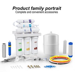 100GPD 6 Stage Alkaline RO Reverse Osmosis Drinking Water Filter System Purifier